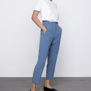 HIGH-WAISTED PANTS DUSTY BLUE